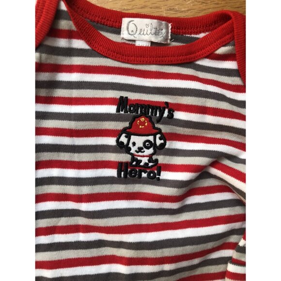 NWOT 🔥Quiltex 2 Fire Trucks Sleep Gowns 3-6 M - Picture 2 of 5